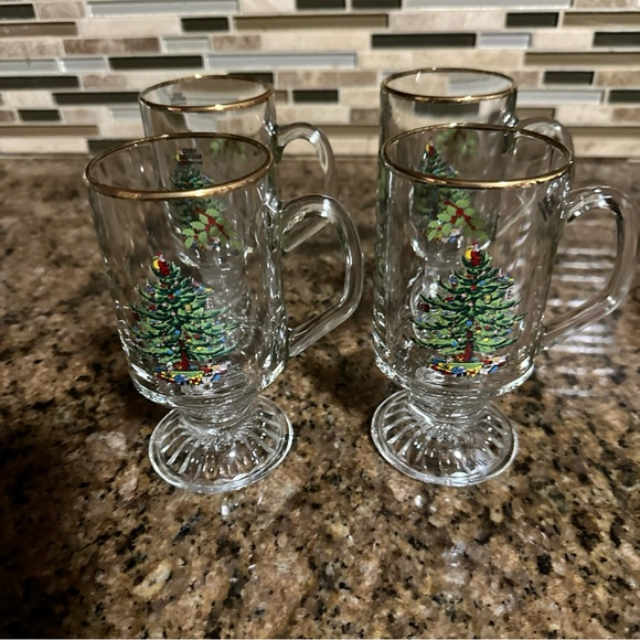Spode Christmas Tree Irish Coffee Mugs Set of 4 - Vintage!!! - Picture 5 of 16